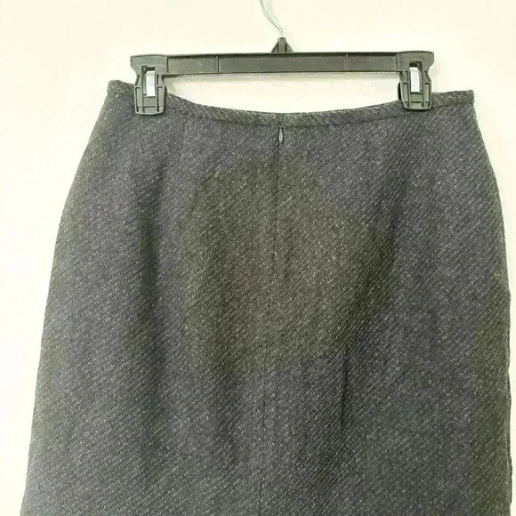 Lauren Ralph Lauren Wool Skirt SZ 10 Gray Black Vintage 90s Modest Career Office - Picture 5 of 7